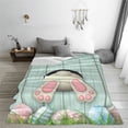thumbnail image 5 of Zufioo White Bunny Bottom And Easter Eggs Fleece Blanket Queen Size,Plush Bed Blanket,Ultra Soft Throw Blanket,Plush Fuzzy Cozy Blanket Perfect for Bed,Couch-60"x50", 5 of 7