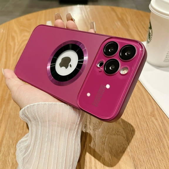 ELEHOLD for iPhone 13, Compatible with MagSafe Case,Acrylic Window Glass Camera Lens Protector,Shookproof Lightweight Anti-fingerprint Slim Matte Cover, red