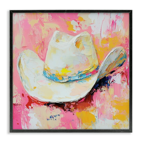 Stupell Industries Painterly Brushed Cowgirl Hat Fashion Painting Black Framed Art Print Wall Art, 12 x 12