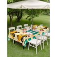 thumbnail image 4 of Outdoor Tablecloth with Umbrella Hole for Patio/Picnic/Party/Camping, Yellow Truck Waterproof Table Cloth Rectangle Table Cover Washable, Stars Green Checkered Modern Farmhouse Art (52"x 70"), 4 of 8