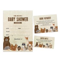 Inkdotpot Set Of 30Jungle Animals Baby Shower Invitations-Diaper Raffle Tickets And Baby Shower Book Request Cards Gender Neutral Invites Its A Boy Its A Girl
