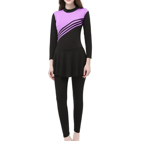 Women Oversized Swimsuit Conservative Swimsuit Long Sleeve Trousers Swim Cap Three Piece Swimsuit Womens Swim Pants And Shirts Long Sleeve Swimsuit Women plus Size Bathing Suit Boy Shorts for Women