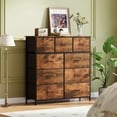 thumbnail image 4 of Eunos Dresser, 9-Drawer Fabric Storage Tower with Large Capacity Fabric Bins for Bedroom, Wood Grain Print, 4 of 7