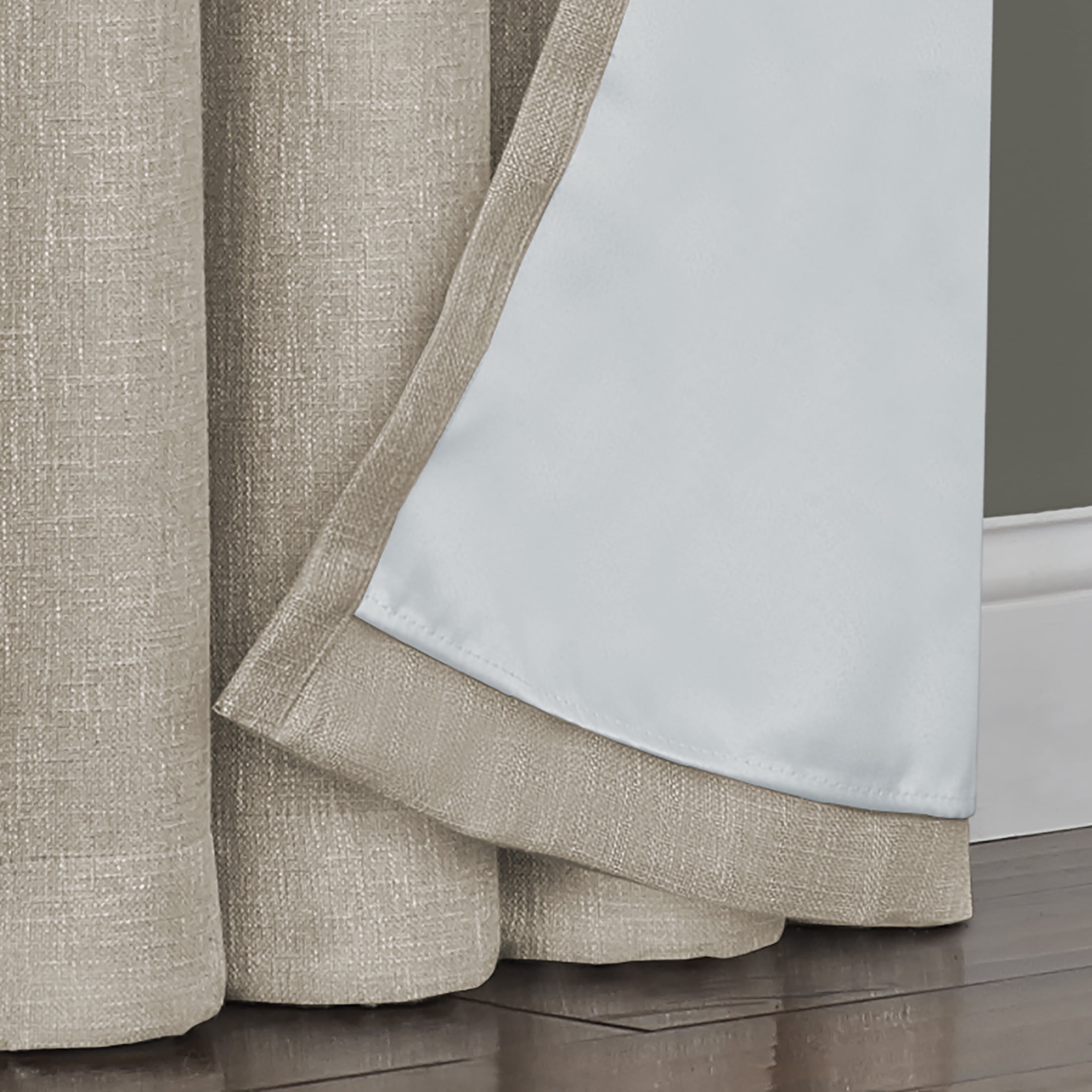 Quinn Blackout Single Curtain Lined Grommet Panel, 50" x 108", Linen