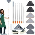 thumbnail image 2 of CNKOO 82 Inch Wall Mop with Long Handle Wall Cleaning Mop with 39.8-82 Inch Extension Pole 360° Rotatable Wall Cleaner Mops Triangle Mop Kit for Walls Ceiling Window Skirting, 2 of 6
