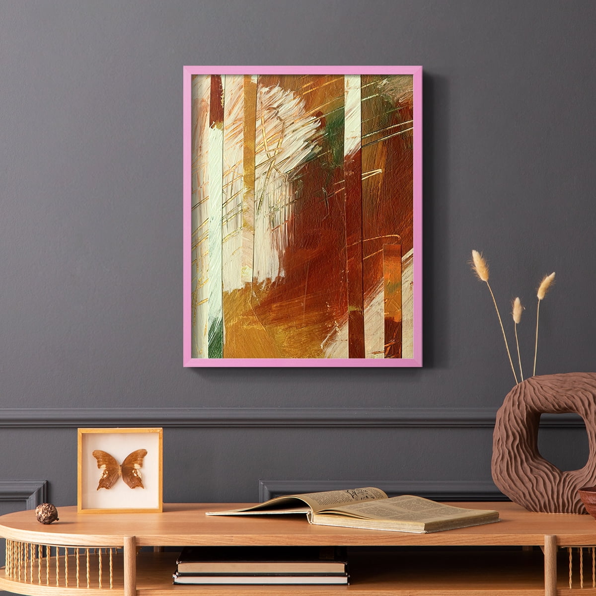 Wheaten I Framed Print in Pink Solid Wood 11 x 14 Framed Print