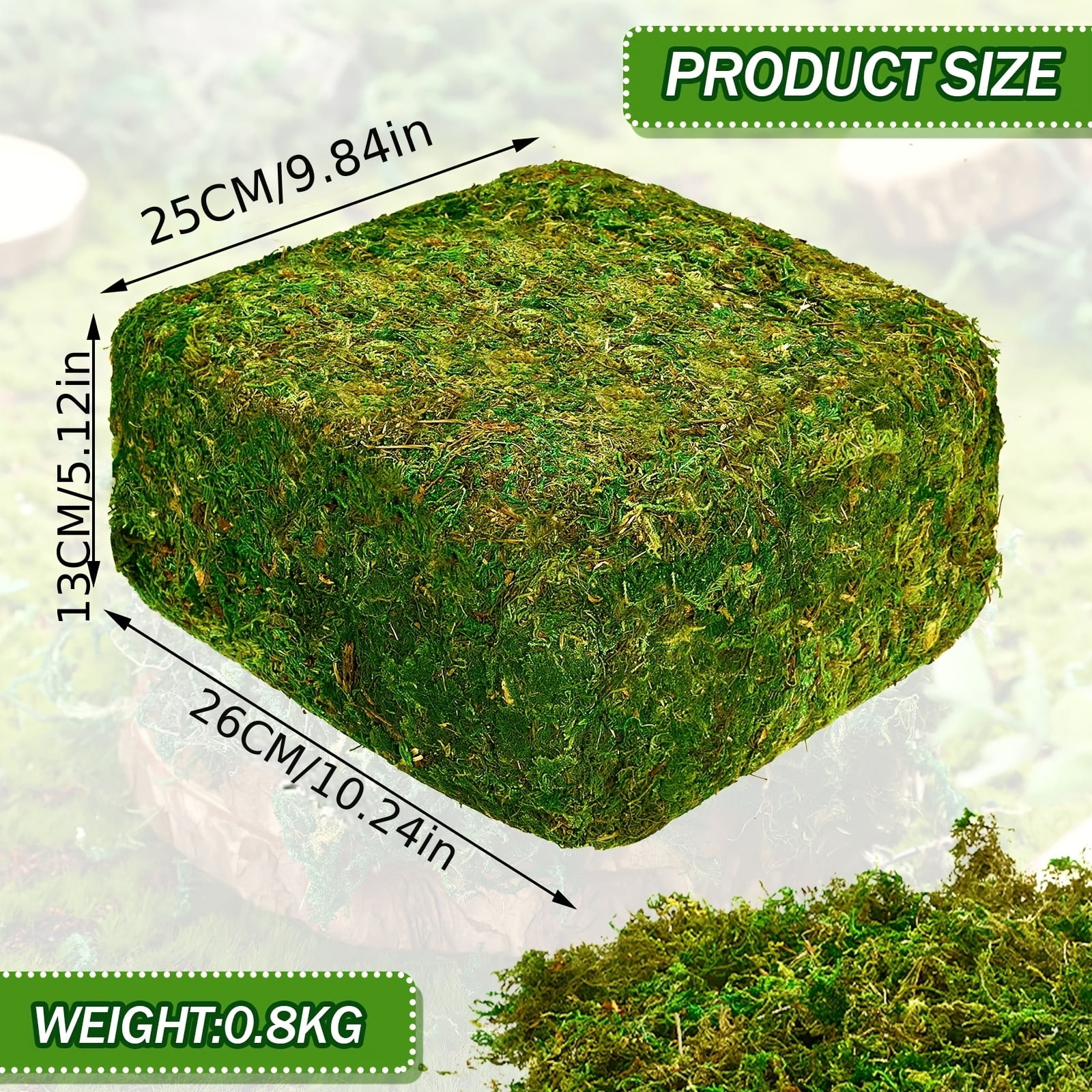 28 oz Artificial Green Moss for Crafts, Decorative Fake Moss Bulk for Terrarium Planters Floral Arrangements, Preserved Style Moss for Wedding Decor DIY Garden Landscaping