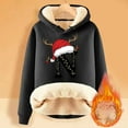 thumbnail image 2 of WILLBEST Sudadera de Mujer con Capucha Estampada con Letras Navideñas, de Lana, Cálida para El Invierno Mediana, 2 of 4