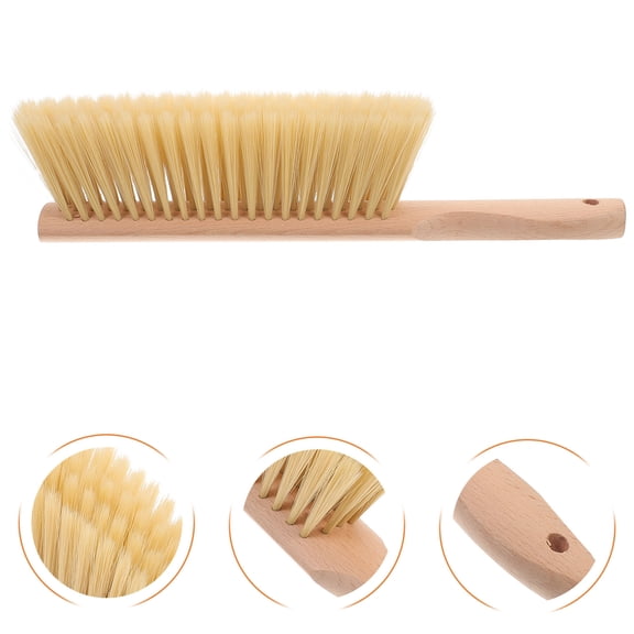 FOMIYES 7.5 Inch Wooden Hand Brush with PET Bristles, Beige, Perfect for Household Cleaning and Multi- Use