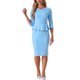 thumbnail image 1 of INSPIRE CHIC Vestido Lápiz Vintage para Mujeres con Mangas 3/4 Midi Cuerpo Ajustado Peplum Vestidos XL Azul Cielo, 1 of 6