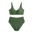 thumbnail image 6 of MIXUE Swim Suits for Women Solid Color Sexy Two Piece High Waist Bikini Sets for Women Swimwears Bathing Suits,Green,L, 6 of 7