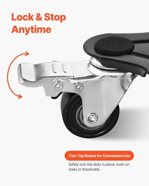 Heavy Duty Furniture Dolly 1200 lbs Capacity 5 360 Degree Rotation Wheels Carbon Steel Panel Appliance Mover for Sofa Fridge Washing Machine
