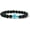 Blue, variant on 8MM Ornament Lava Volcanic Stone Beads Turquoise Cross Elastic Stretch Bracelet Religion Bangle for Women Men