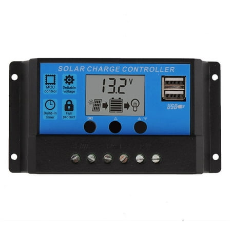 Dual USB PWM 10/20/30A Solar Charge Controller 12V/24V LCD Display Solar Panel Charge (Best Pwm Solar Charge Controller)