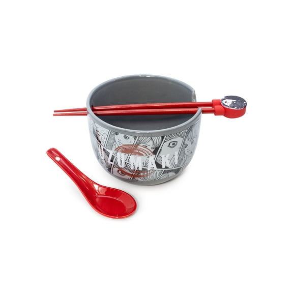 Uzumaki Ramen Bowl Set includes Ceramic Noodle Bowl, Chopsticks, and Spoon