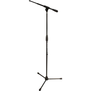 Pro Series Microphone Stand with Patented Quarter-turn Clutch and Oversized Steel Tubing - Tripod Base/Standard Height/Telescoping Boom