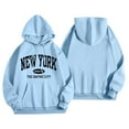 thumbnail image 4 of Bibifish Hoodies For Women New York City Letter Print Hoodies Long Sleeve Drawstring Hoodies Oversized Fleece Pockets Tops, 4 of 4