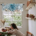 thumbnail image 6 of Hokiten Rod Pocket Curtain Valance, Teal Coastal Octopus Farmhouse Window Valance for Living Room, Bedroom, Kitchen Nautical Starfish Coral Beach 54"W x 18"L, 6 of 8