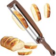 thumbnail image 1 of Bread Slicer for Homemade Bread-Adjustable Wooden Sourdough Bread Knife with Thickness Guide,Cutter Tools for Crusty Sourdough & Baguette,Ambidextrous Use,Gift for Baker, 1 of 8