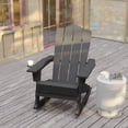 thumbnail image 3 of BizChair Adirondack Rocking Chair with Cup Holder, Weather Resistant HDPE Adirondack Rocking Chair in Gray, Set of 2, 3 of 12