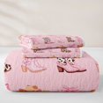 thumbnail image 5 of jejeloiu Chic Cow Cowboy Boot Twin Quilt Set Kids,Pink Cute Bow Twin Coverlet Set For Girls,2pcs, 5 of 7