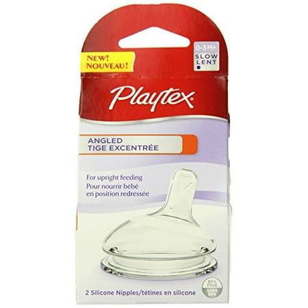 6 Pack Playtex Angled Nipple For Upright Feeding, Slow Flow 2 Ct Each (12 Total)