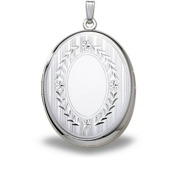 Extra LARGE Sterling Silver Oval Locket - 1-1/4 inch x 1-1/2 inch