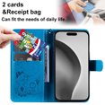 thumbnail image 2 of Allytechgroup for iPhone 16e Case with Credit Card Slot, PU Leather RFID Blocking Wallet Flip Case with Stand Wrist Strap Shockproof Protective Back Cover for iPhone 16e, Blue, 2 of 7