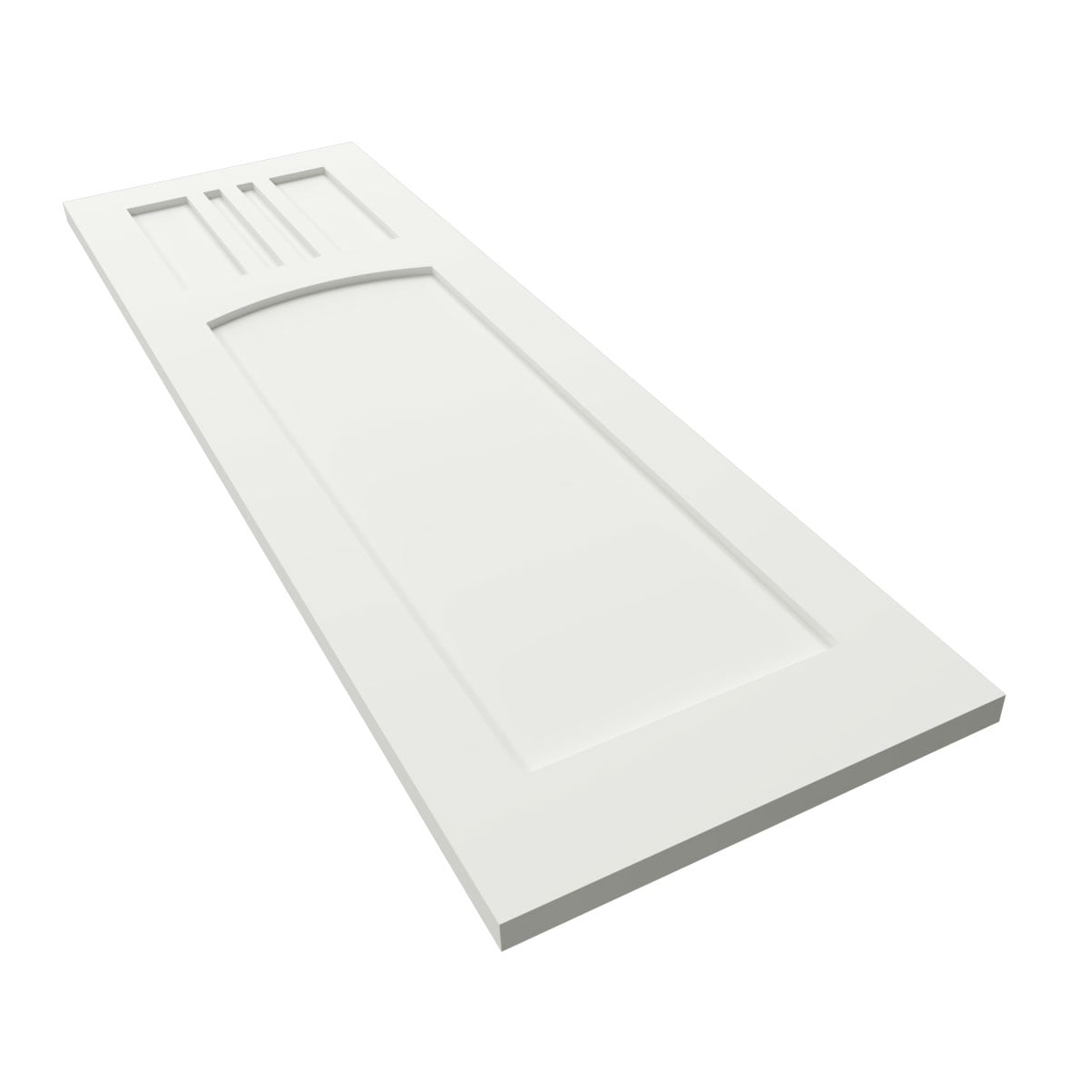 Ekena Millwork 18"W x 51"H True Fit PVC San Miguel Mission Style Fixed Mount Shutters, Unfinished (Per Pair - Hardware Not Included)