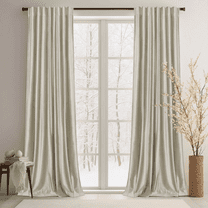Lapalife 2 Panels Luxury Blackout Velvet Curtains, 108 inches Length Rod Pocket Thermal Insulated Soft Elegant Window Curtains for Bedroom Living Room, Champagne