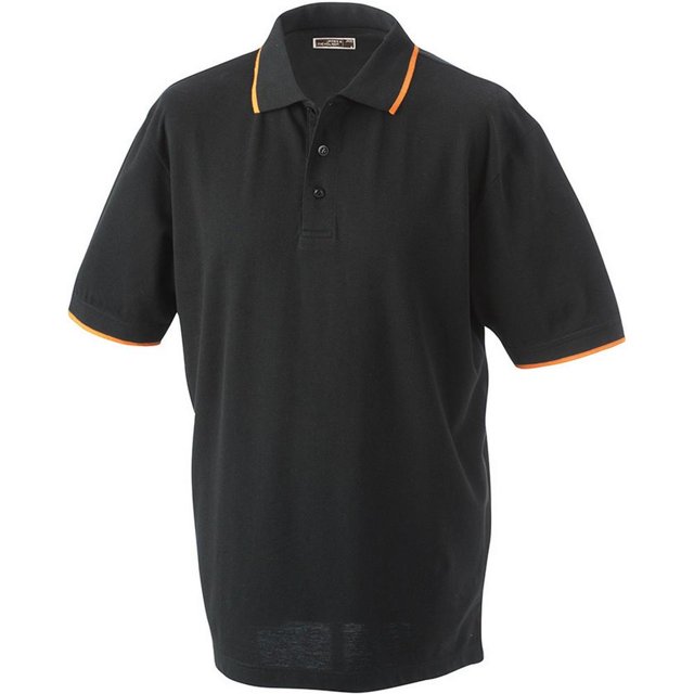 James and Nicholson - Polo modelo Tipping para caballero señora unisex (Negro/Naranja)