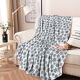thumbnail image 2 of Blue Christmas Snowflake Pattern Round Blanket,Comfortable Soft Flannel Throw Blanket,All Season,Warm Lightweight Blankets for Sofa Bed Couch Living Room Chair 60"x60", 2 of 5