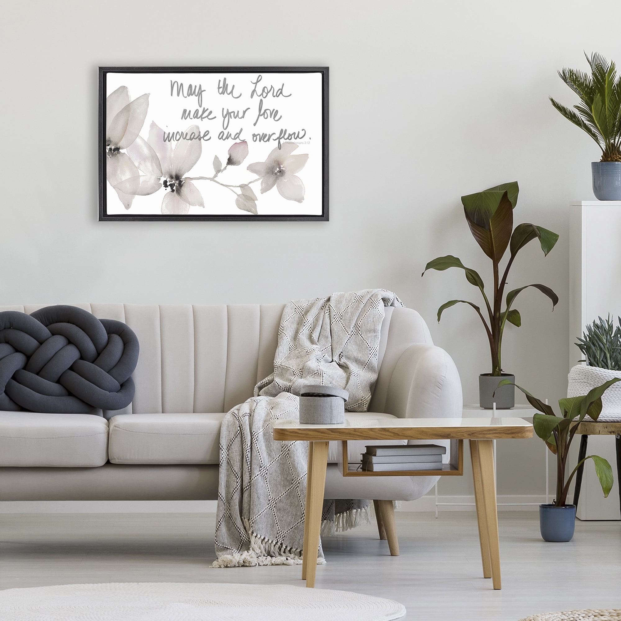 Stupell Industries Love Increase & Overflow Black Framed Floater Canvas Wall Art, design by Lanie Loreth