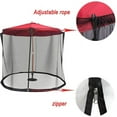thumbnail image 2 of Patio Umbrella Mosquito Nets,7.5*10 FT Outdoor Umbrellas and Patio Tables.Polyester Mesh Net Screen,Universal Canopy Umbrella Net with Zipper Door (Red), 2 of 9