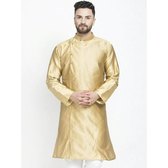 eloria Men's Traditional Gold-Toned Thread Work Pathani Kurta
