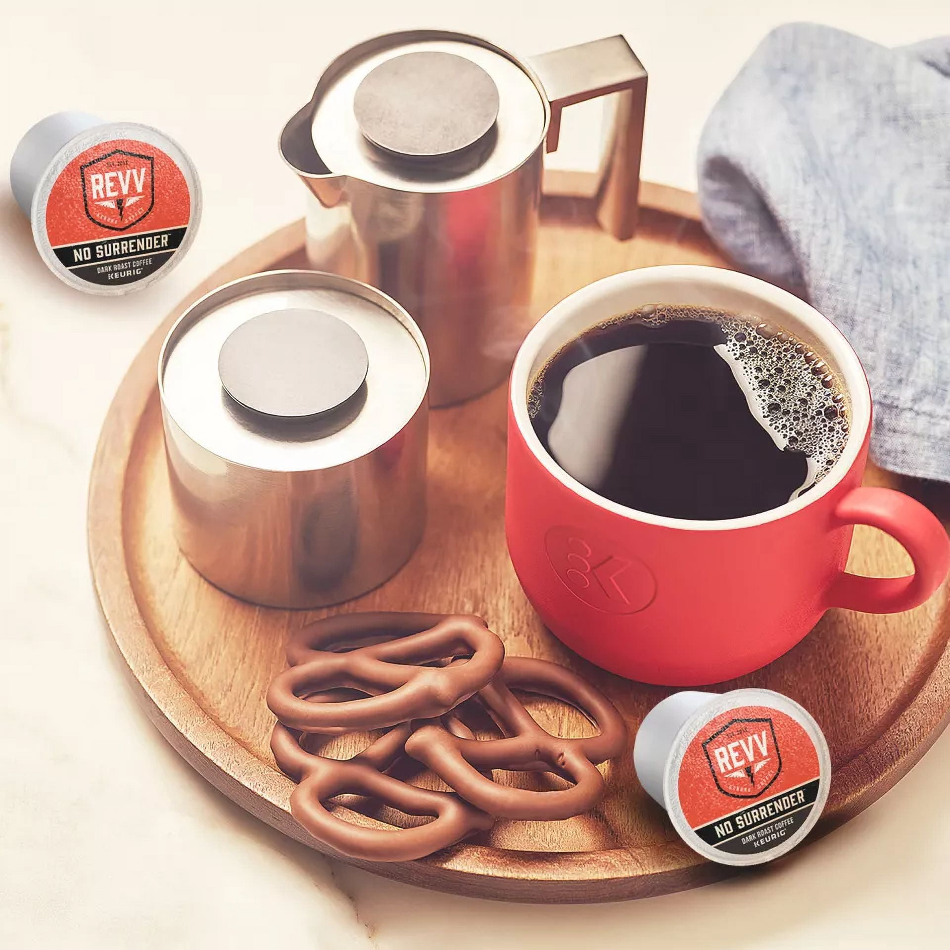 Revv No Surrender K Cup Pods Coffee, Dark Roast, 48 Count