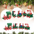 thumbnail image 3 of Tren de Navidad, decoración navideña de madera pintada para Navidad, adorno de mesa para decoración de fiestas y festivales, 3 of 5
