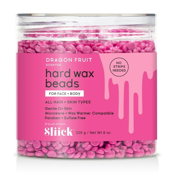 Sliick Dragon Fruit Hard Wax Beads, At Home Waxing, For Face and Body, 8 oz
