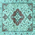 thumbnail image 1 of Ahgly Company Indoor Square Persian Light Blue Traditional Area Rugs, 7' Square, 1 of 4
