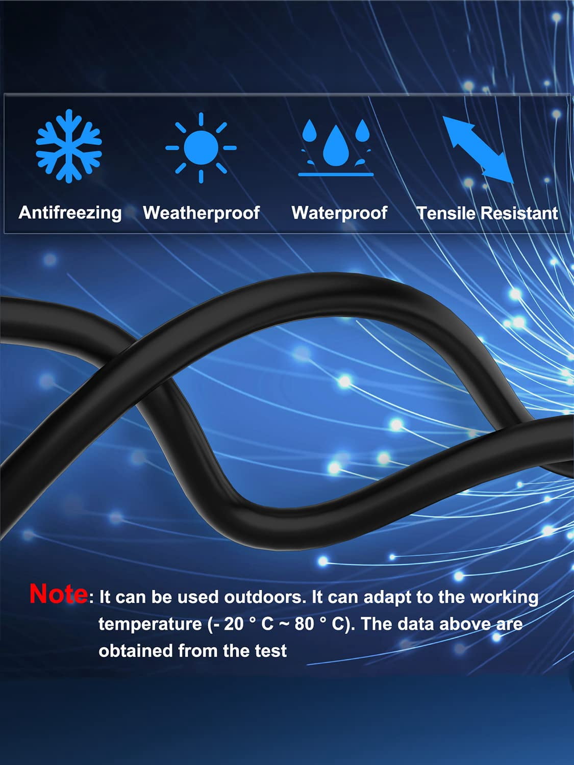 JIMTAB Cat 8 Ethernet Cable 50 ft Shielded, Indoor&Outdoor, Heavy Duty High Speed Direct Burial 26AWG Network Wire, 40Gbps 2000Mhz SFTP Patch Cord, in Wall&Weatherproof RJ45 Cable for Router/Modem