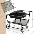 thumbnail image 4 of Costway Outdoor Wood Burning Fire pit Steel Patio Stove w/ Log Storage Rack & Wheels, 4 of 10