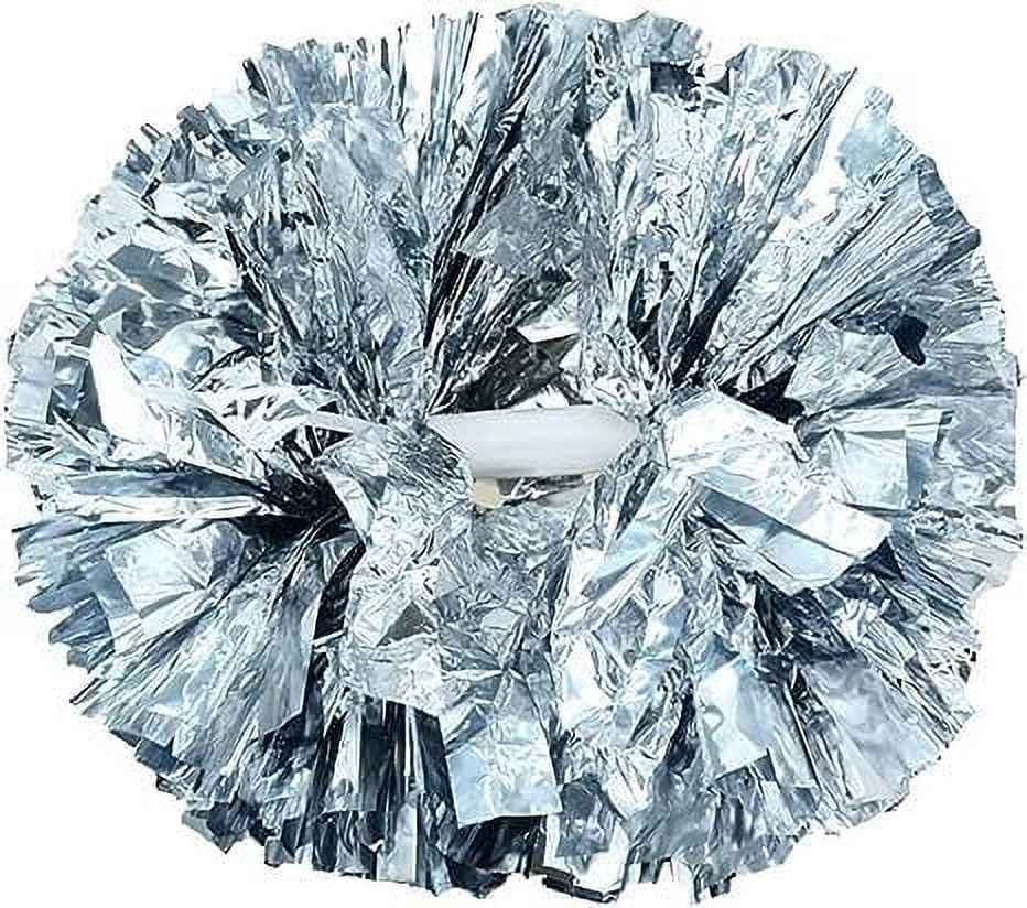 Metallic Cheerleading Pom Poms, 6Pcs Cheerleaders Cheer Pom Poms with Baton Handle, Cheering Squad Hand Flower