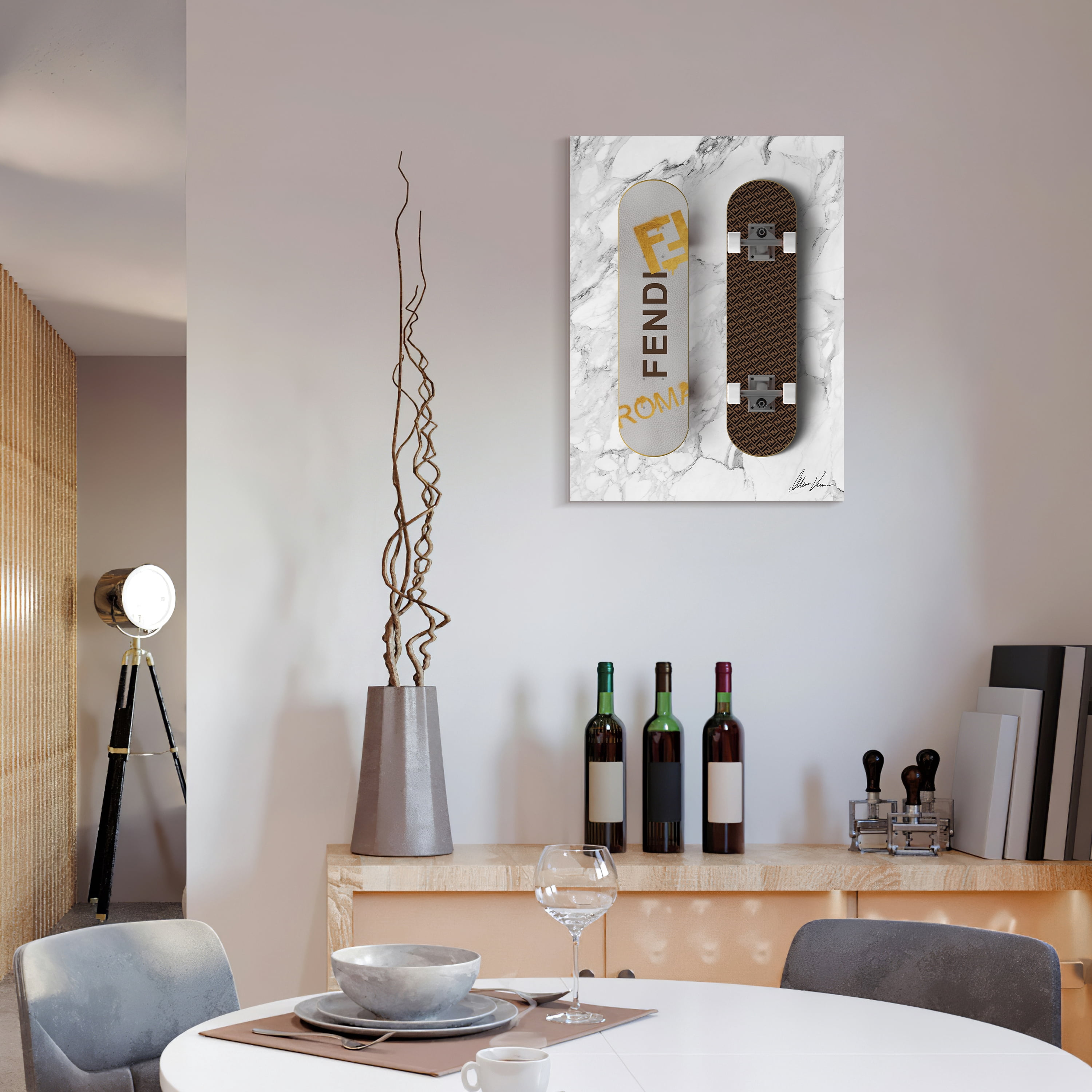 F Wheels Frameless Free Floating Tempered Glass Panel Graphic Wall Art , 18" x 24"
