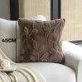 thumbnail image 2 of XIBUFE 2026 New Decorative Throw Pillows for Couch 18X18 Inch Plush Jacquard Pillow Accent Pillow for Couch Sofa Living Room Home Decor,1Pack,Brown for Living Room,Bedroom,Office,Home Accents, 2 of 7