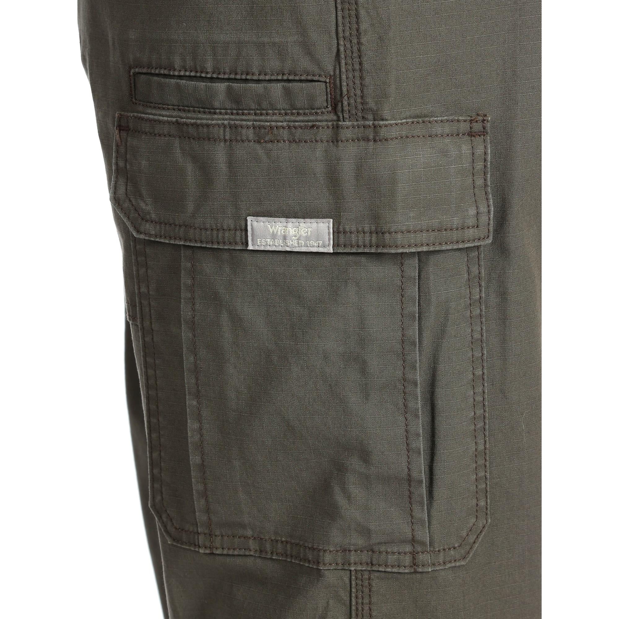 Men's Wrangler Cargo Pants w/ Stretch Relaxed Fit Brown Tech Pocket CHOOSE  SIZE | eBay