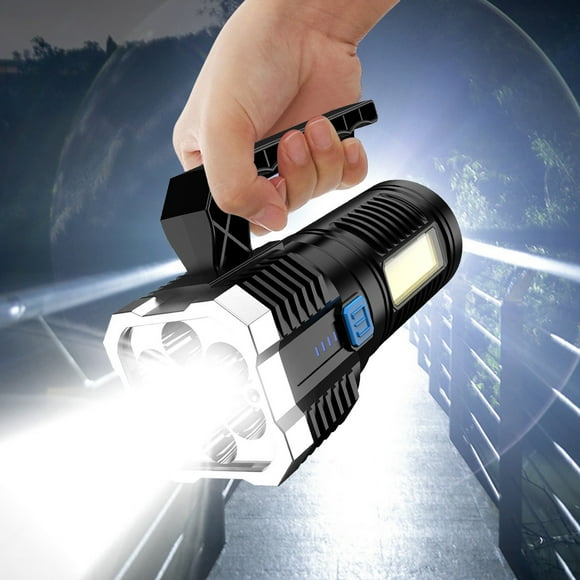 Top Pick, Lights In One Brightest Outdoor Flashlight 1000 Lumens LED Flashlight 7pcs LED Light Rechargeable Powerful Torch Long Throw Up To 100-300 Meters,PENDANE,Black