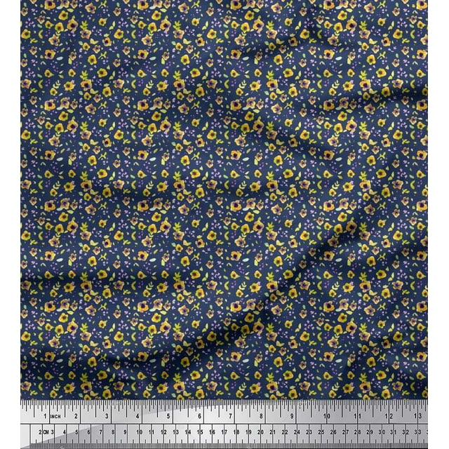 Soimoi Poly Georgette Fabric Floral Shirting Print Fabric by Yard 42 Inch Wide