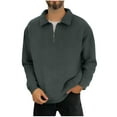 thumbnail image 2 of Fznquz Half Zip Mens Polo Gray Collar Winter Shirts Casual Trendy Long Sleeve Mens Clothes, 2 of 6