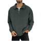 thumbnail image 2 of pstuiky camisetas de manga larga para hombre, Blusas casuales de color liso con cuello plegable y cremallera para hombre, de manga larga Tops de hombre s, 2 of 6