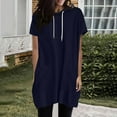 thumbnail image 2 of Posijego Women's Short Sleeve Hoodie Tops Summer Casual Tunic Top Hooded Pullover Shirts with Pockets, 2 of 7